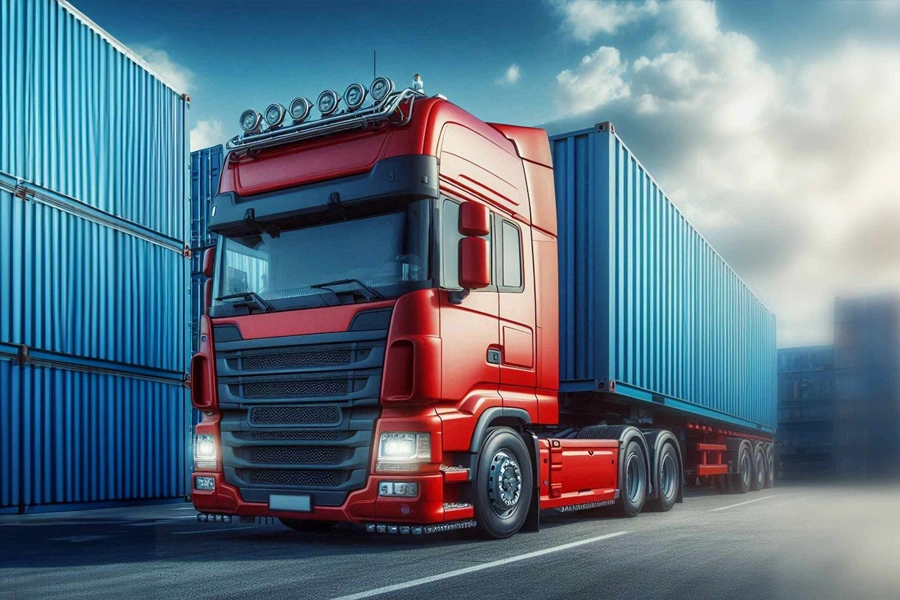 Truck transporting cargo safely under Land Transport Insurance policy