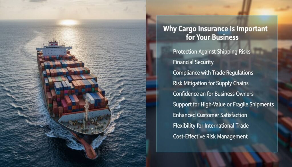 The importance of cargo insurance for businesses in protecting shipments from damage, theft, and delays during transit.