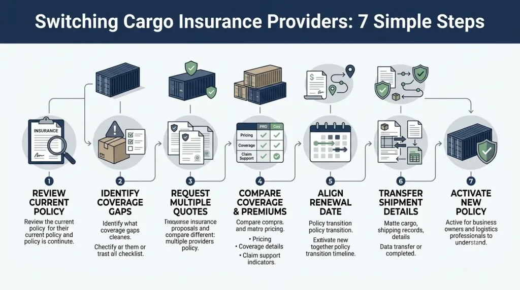Step-by-step guide for switching cargo insurance providers during cargo insurance renewal process