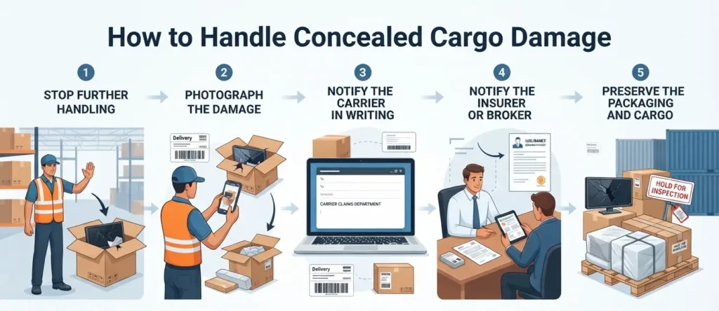 How to Handle Concealed Cargo Damage